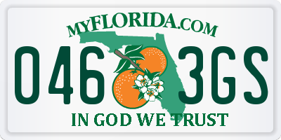 FL license plate 0463GS