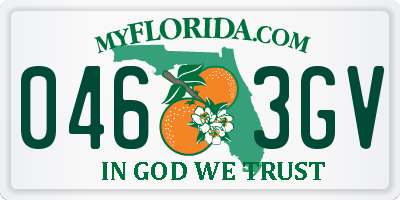 FL license plate 0463GV
