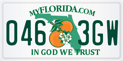 FL license plate 0463GW
