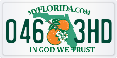 FL license plate 0463HD
