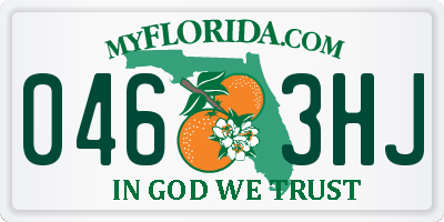 FL license plate 0463HJ
