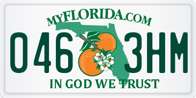 FL license plate 0463HM