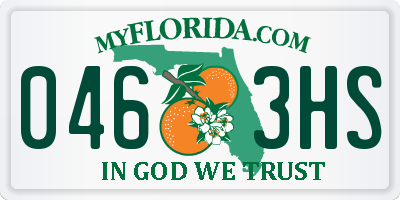 FL license plate 0463HS