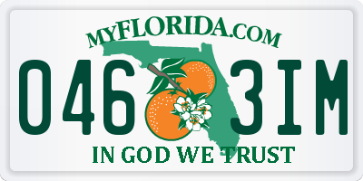 FL license plate 0463IM
