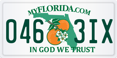 FL license plate 0463IX