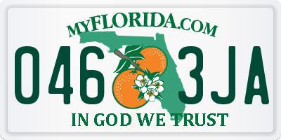 FL license plate 0463JA