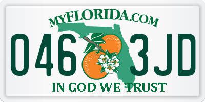 FL license plate 0463JD