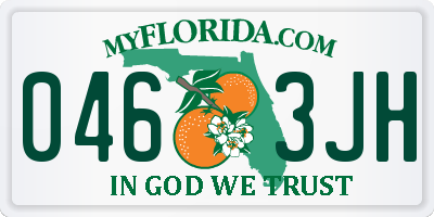 FL license plate 0463JH