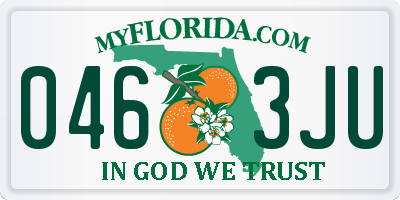 FL license plate 0463JU