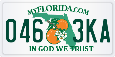 FL license plate 0463KA