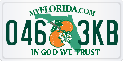 FL license plate 0463KB
