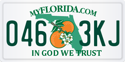 FL license plate 0463KJ