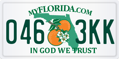 FL license plate 0463KK