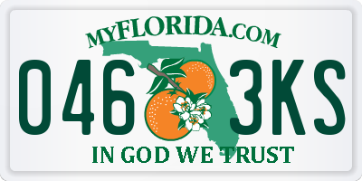 FL license plate 0463KS