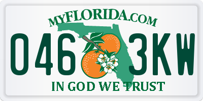 FL license plate 0463KW