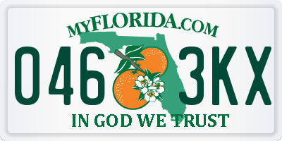 FL license plate 0463KX
