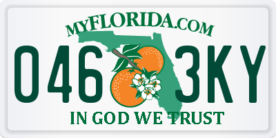 FL license plate 0463KY