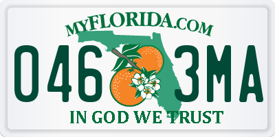 FL license plate 0463MA