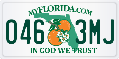 FL license plate 0463MJ