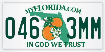 FL license plate 0463MM