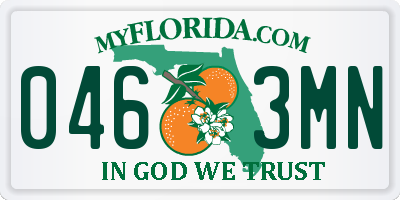 FL license plate 0463MN