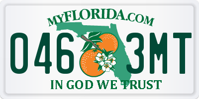FL license plate 0463MT