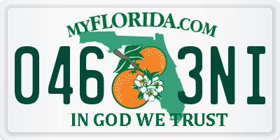 FL license plate 0463NI