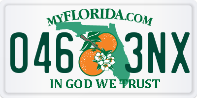 FL license plate 0463NX