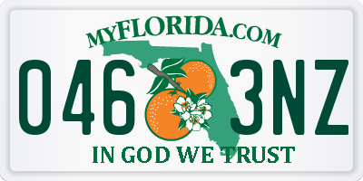 FL license plate 0463NZ