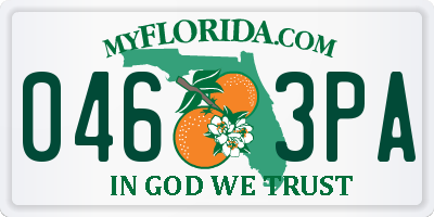 FL license plate 0463PA