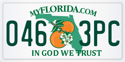 FL license plate 0463PC