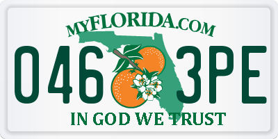 FL license plate 0463PE