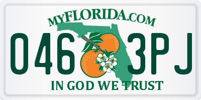 FL license plate 0463PJ