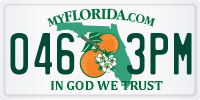 FL license plate 0463PM