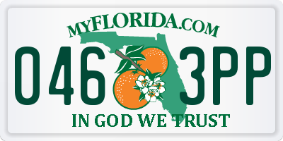 FL license plate 0463PP