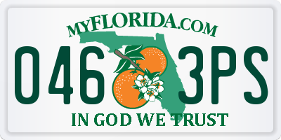 FL license plate 0463PS