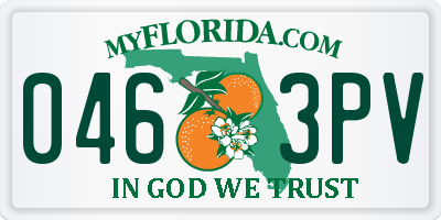 FL license plate 0463PV