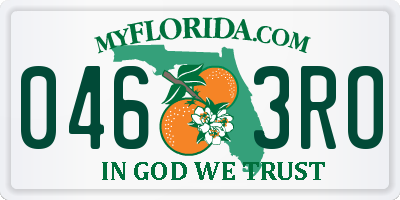 FL license plate 0463RO