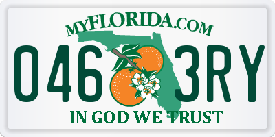 FL license plate 0463RY