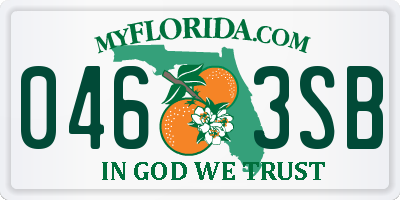 FL license plate 0463SB