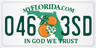 FL license plate 0463SD