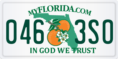 FL license plate 0463SO