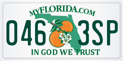 FL license plate 0463SP