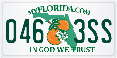 FL license plate 0463SS
