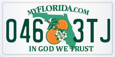 FL license plate 0463TJ
