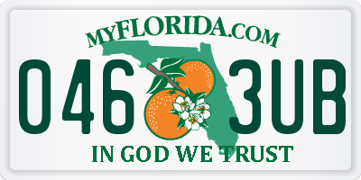 FL license plate 0463UB