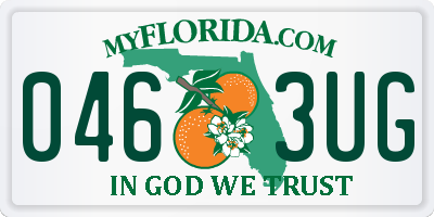FL license plate 0463UG