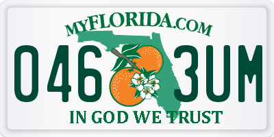 FL license plate 0463UM