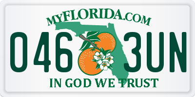 FL license plate 0463UN