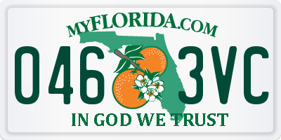 FL license plate 0463VC